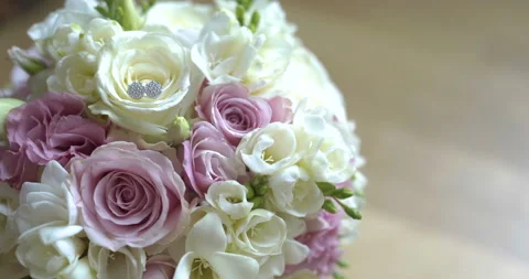 Rustic Rose Bouquets for Brides Stock Footage 305062188