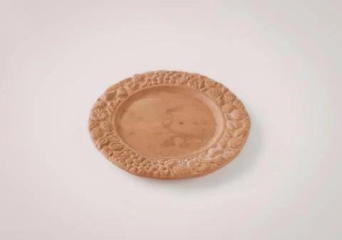 Rustic round bread with decorative edge Stock Photos