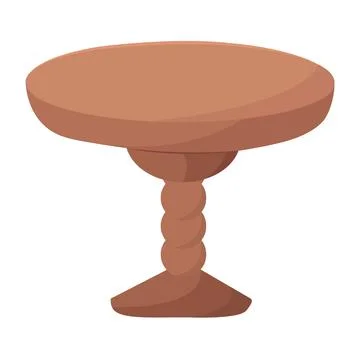 Rustic round wooden table. Vector Stockillustratie