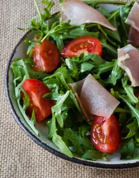 Rustic ruccola salad Foto stock