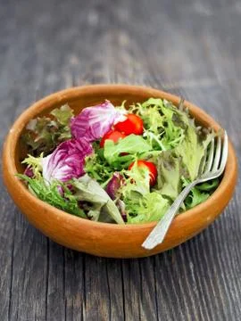 Rustic salad greens Stock Photos