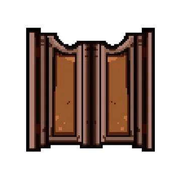 Rustic saloon doors pixel art vector illustration Stock Illustration
