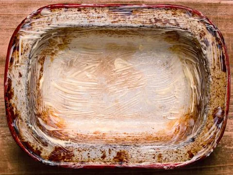 Rustic shabby buttered  pie pan Stock Photos