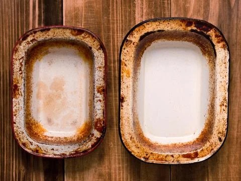 Rustic shabby pie pans Stock Photos