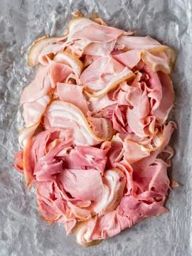 Rustic shaved ham Stock Photos