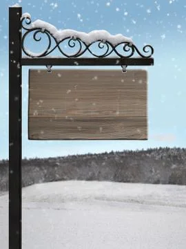 Rustic shield wrought blacksmith snow weathered night Stock Photos