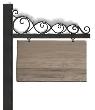 Rustic shield wrought blacksmith snow weathered isolated Stock Photos