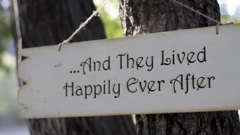 Rustic Sign on Tree at an Outdoor Wedding Ceremony 스톡 동영상 142011755