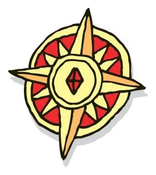 Rustic sketchy compass rose Stock Illustration