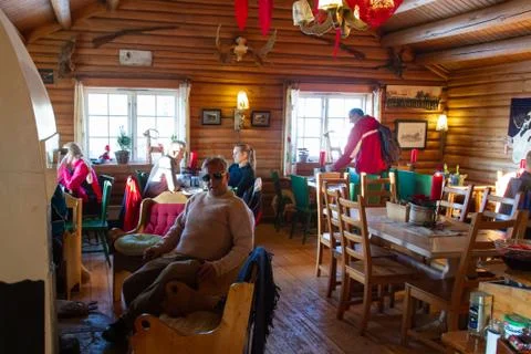 Rustic ski chalet in Norway Stock Photos