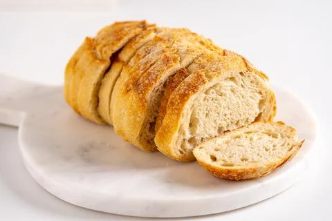 Rustic Sliced Sourdough Bread Loaf Stock Photos