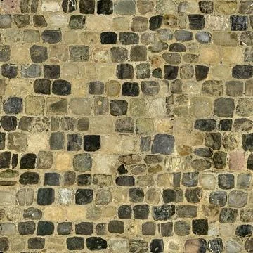 Rustic Square Cobblestone Pavement Texture Stock Photos