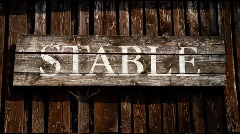 Rustic Stable Sign Foto stock