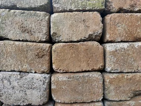 Rustic Stacked Brick Wall Texture Stock Photos