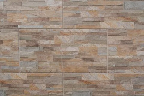 Rustic Stacked Stone Veneer Abstract Texture Wallpaper Background - Earthy .. Foto stock