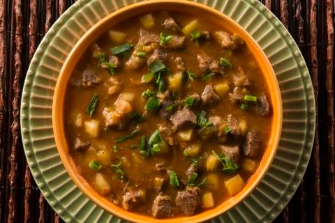 Rustic Stew meat with maniocs Stock Photos