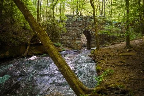 Rustic stone bridge built in the 1820's Stock Photos