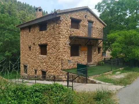 Rustic stone cabin. Foto stock