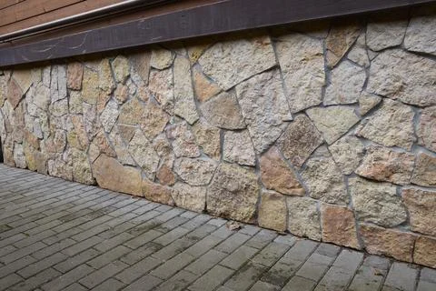 Rustic Stone Wall with Natural Texture and Patterns Stock Photos