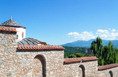 Rustic stone wall a Foto stock