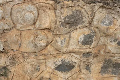 Rustic Stone Wall Texture Beige Brown Irregular Shapes Masonry Background Stock Photos