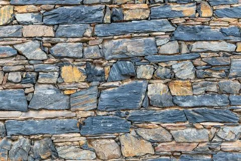Rustic Stone Wall Texture Natural Slate Construction Background Stock Photos