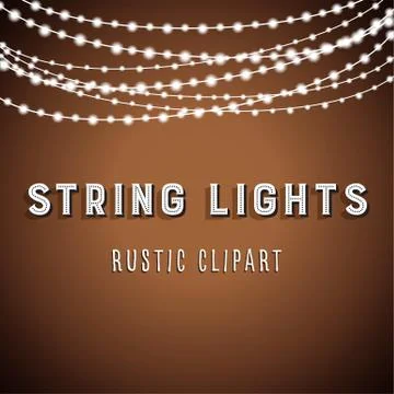 Rustic String Lights Background Illustrazione stock