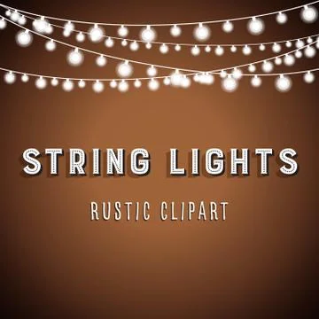 Rustic String Lights Background Stock Illustration