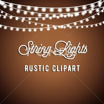 Rustic String Lights Background Stock Illustration