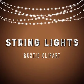 Rustic String Lights Background Stock Illustration