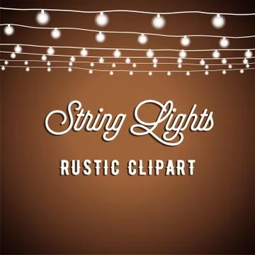 Rustic String Lights Background Stock Illustration