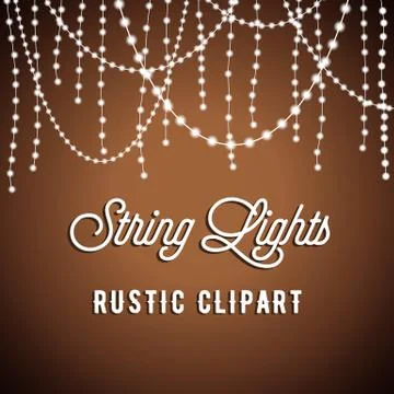 Rustic String Lights Background Stock Illustration