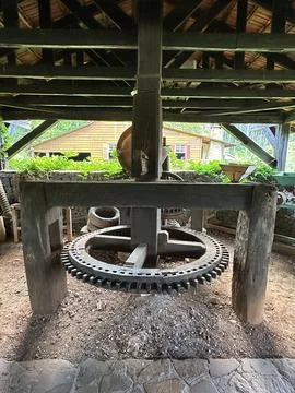 Rustic Structural Gears in the Workshop Stock Photos