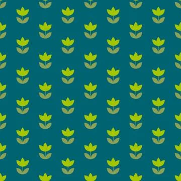 Rustic style Holland tulip repeatable motif. simple laconic vector illustrati Stock Illustration