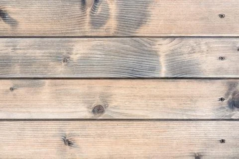 Rustic table built with aged wooden planks Stock-Fotos