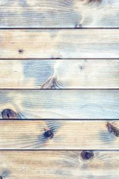 Rustic table built with aged wooden planks Stock Photos