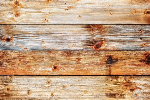 Rustic table built with aged wooden planks. Abstract background. Stock Photos