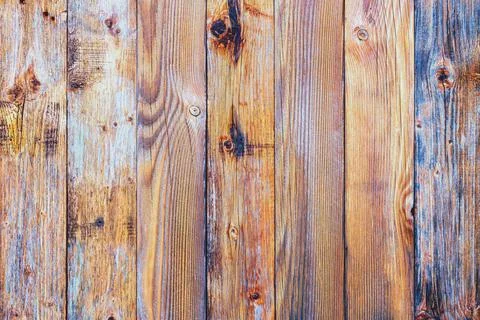 Rustic table built with aged wooden planks. Abstract background. Foto stock