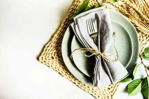 Rustic table setting Stock Photos