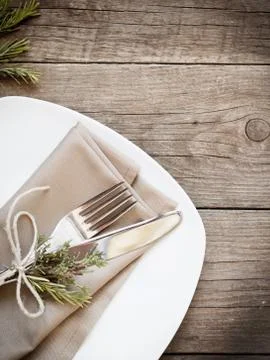 Rustic table setting - retro photo Stock Photos