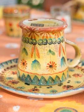 Rustic tea cup Stock Photos