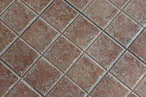 Rustic Terracotta Floor Tiles Texture - Ceramic Stone Tiled Background with  Stock Photos