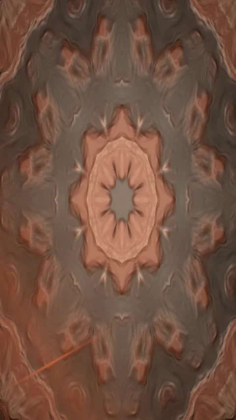 Rustic Terracotta Kaleidoscope Loop Stone Texture Abstract Motion Background Stock Footage 342986478