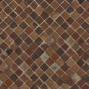 Rustic Terracotta Square Tile Floor Pattern Seamless Texture Stock Photos