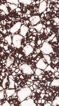 Rustic terrazzo texture with white marble chunks on dark brown background for Stock Illustration