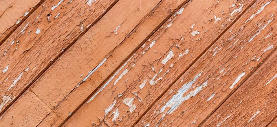 Rustic timber background with great texture, close up view. Cracked paint Foto stock