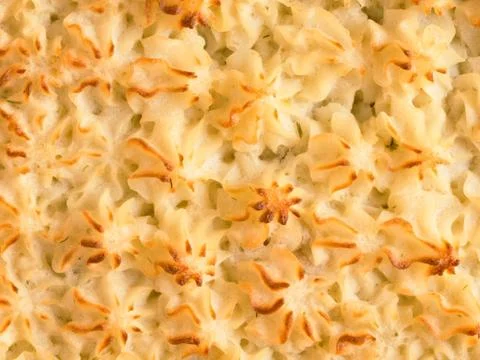 Rustic traditional british shepard pie crust food background Stock Photos