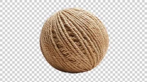 Rustic Twine Ball with Transparent Background Stock Photos