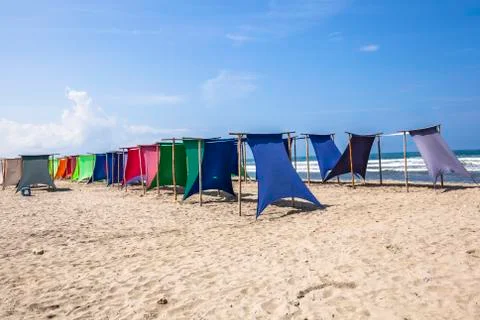 Rustic umbrellas Stock Photos