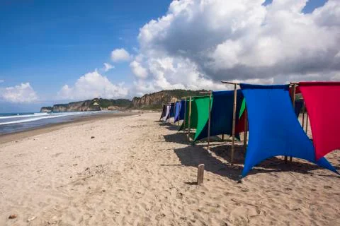 Rustic umbrellas Stock Photos
